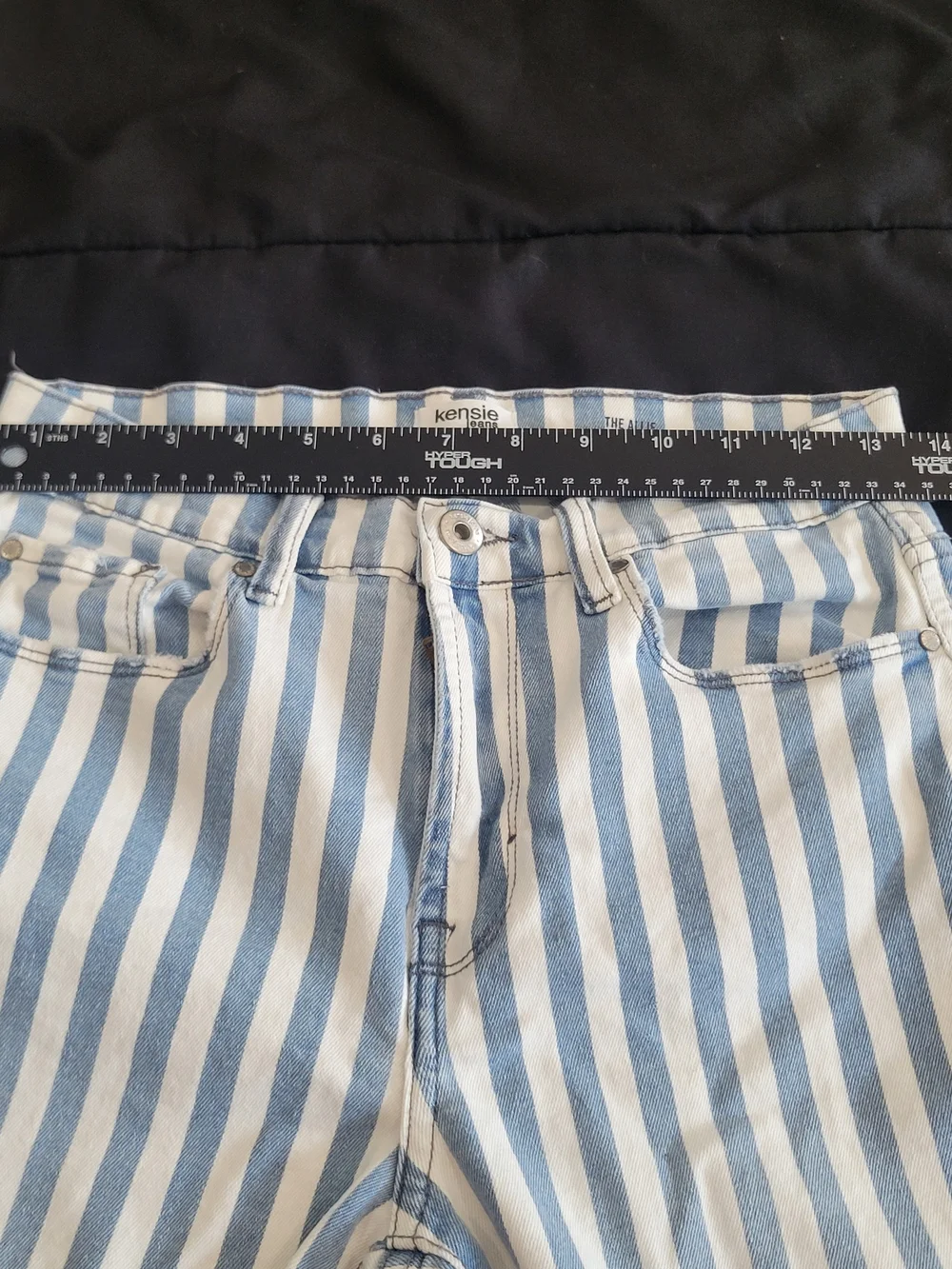 Kensie Blue & White Striped Distressed The 